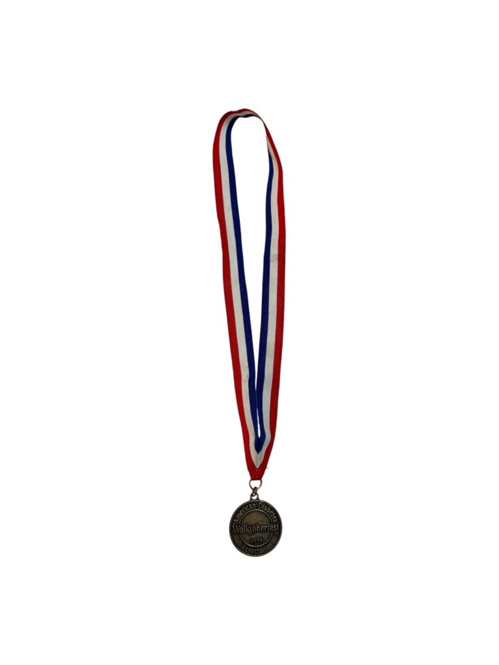 1994 American Diabetes Association Walktoberfest Medal Red White Blue Ribbon